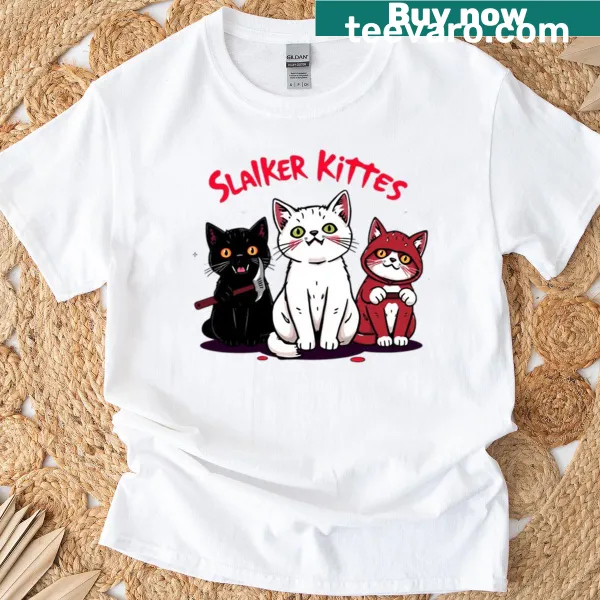 Cute horror cats design on a playful t-shirt