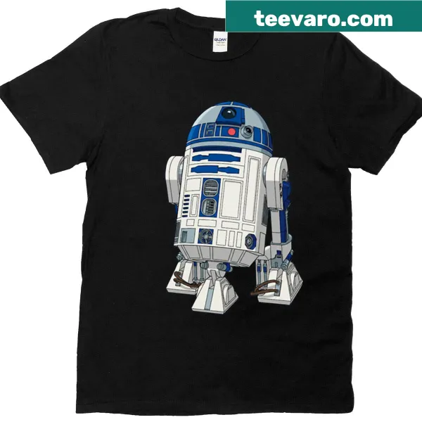Playful t-shirt with animated robot design from Star Wars
