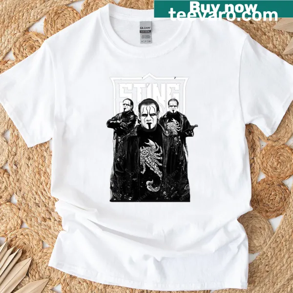 Sting wrestler graphic on a casual t-shirt