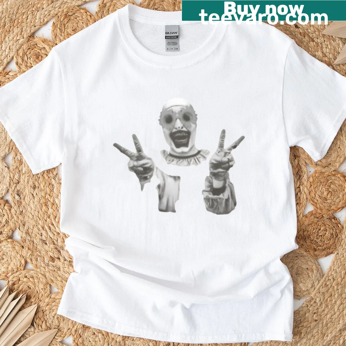 Cartoon scary clown design for kids on a casual t-shirt — on a men's t-shirt