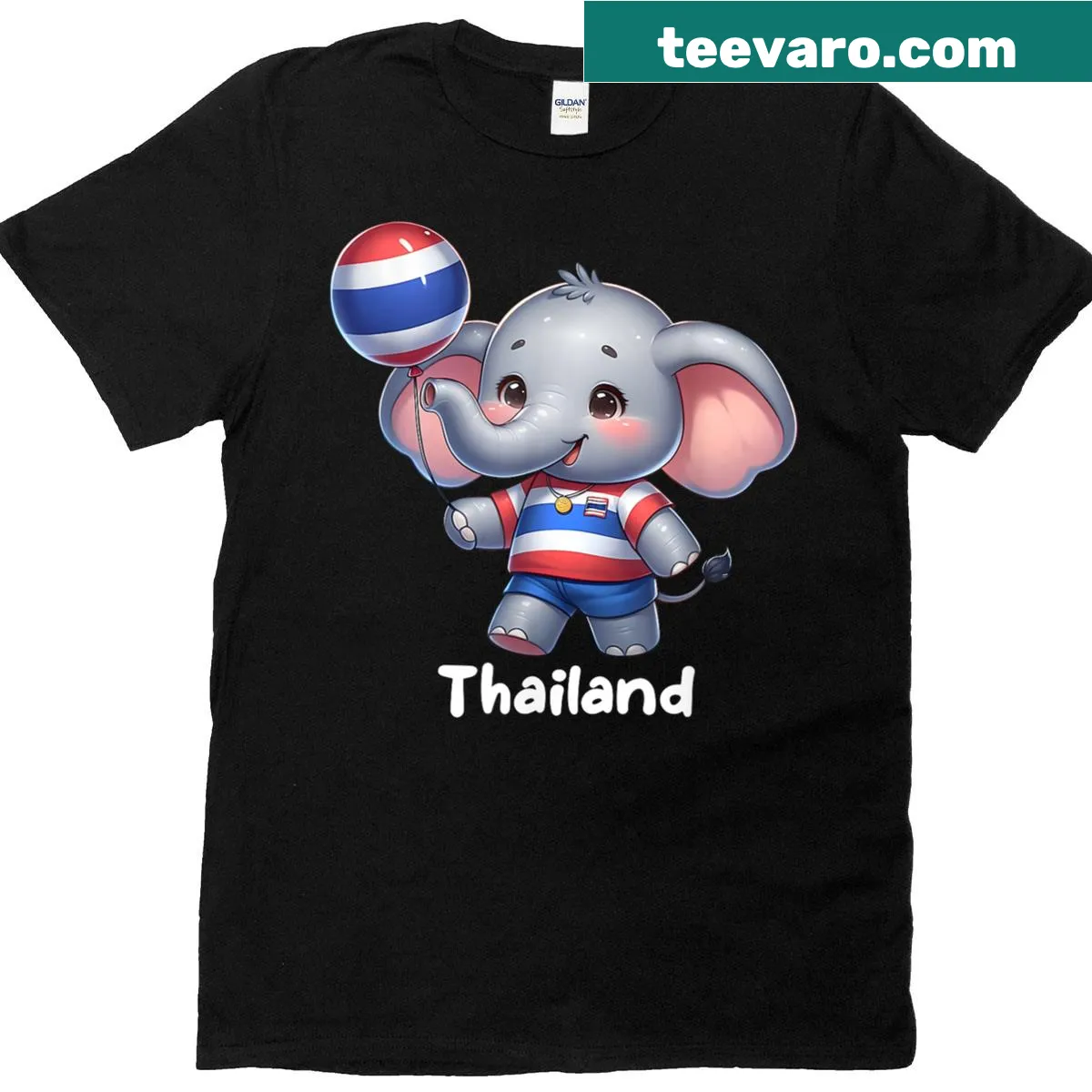 Kids t-shirt featuring playful Thailand illustrations — on a men's t-shirt