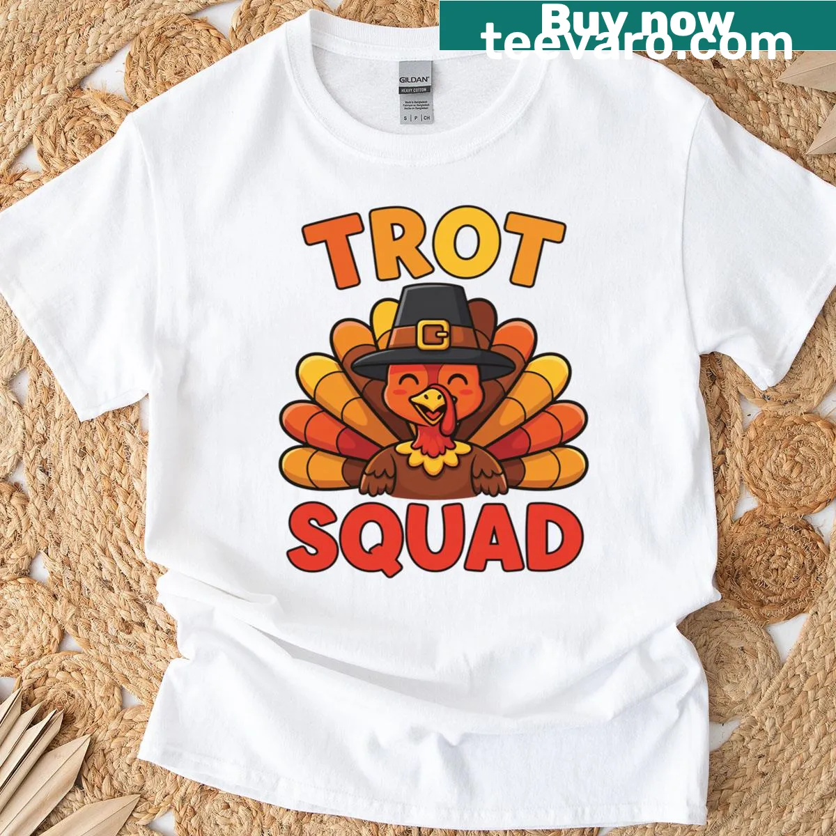 Thanksgiving Turkey Trot 2025 graphic T-shirt — on a men's t-shirt