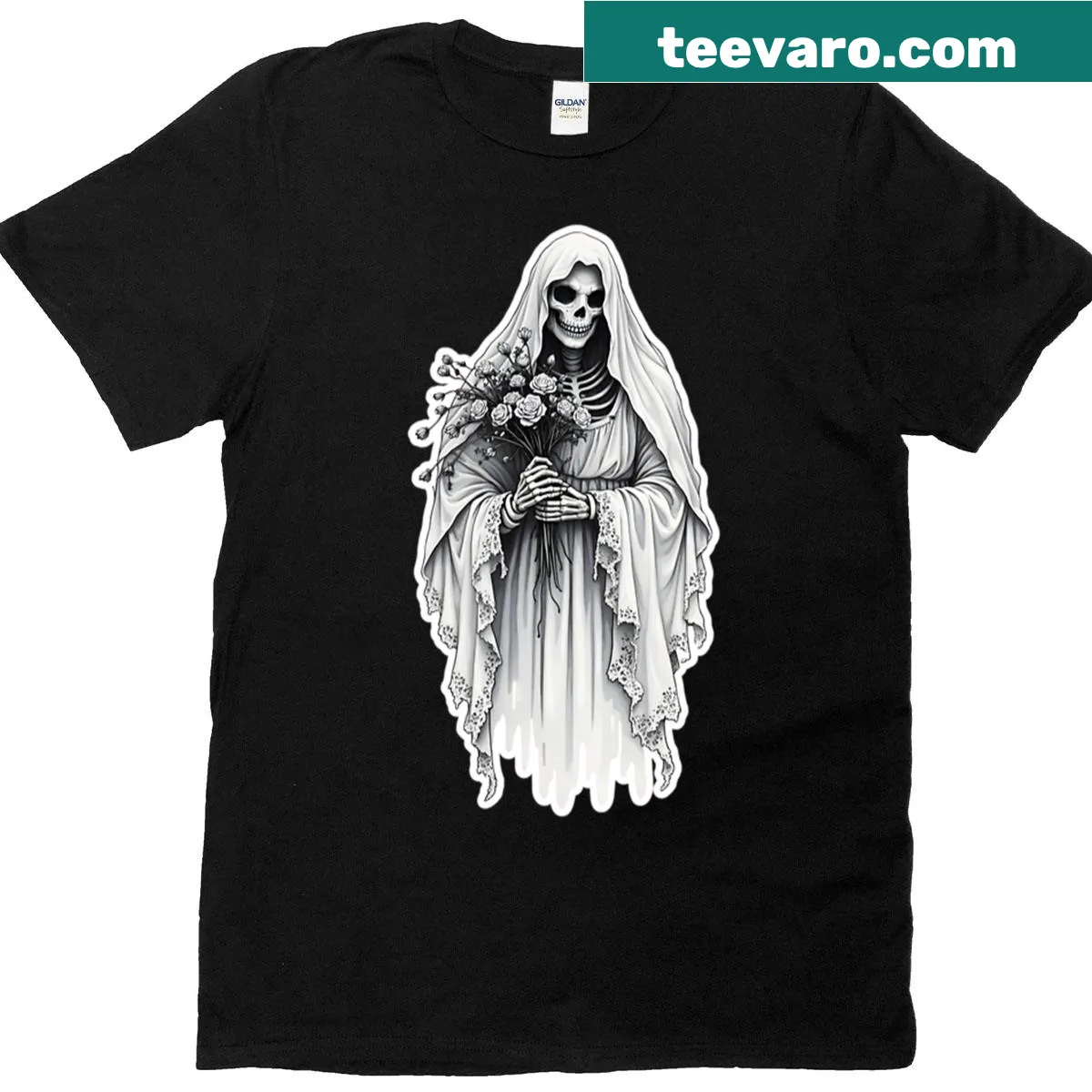 Gothic Bride Of Death illustration t-shirt — on a men's t-shirt