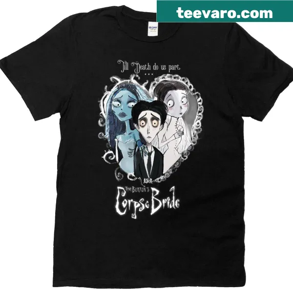 Illustrated T-shirt of Corpse Bride from Tim Burton with a gothic design
