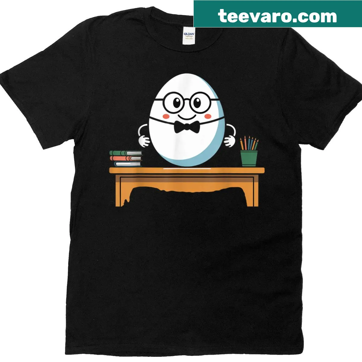 Cartoon Good Egg graphic on Halloween T-shirt — on a men's t-shirt