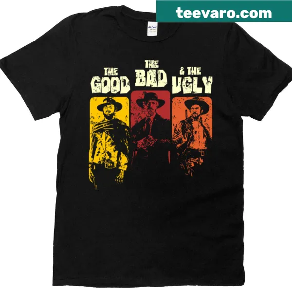Illustrated T-shirt featuring a man with a pistol design