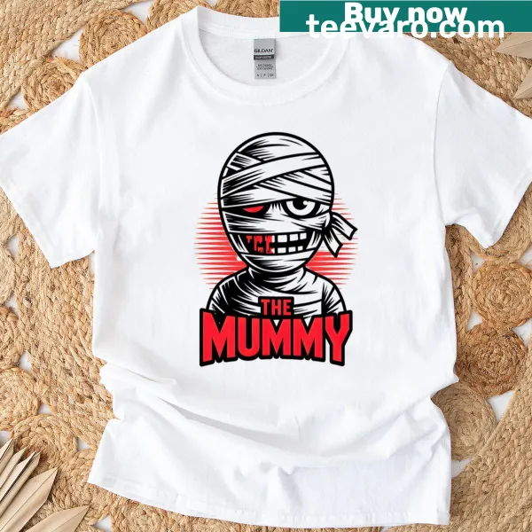 Cartoon mummy graphic T-shirt for Halloween