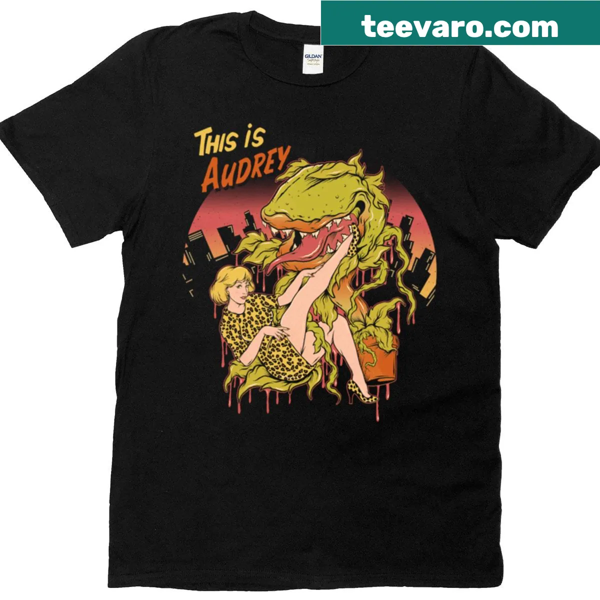 Minimalist t-shirt featuring bold text 'This Is Audrey' — on a men's t-shirt