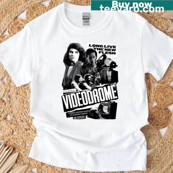 Vintage horror movie t-shirt featuring various scary series graphics
