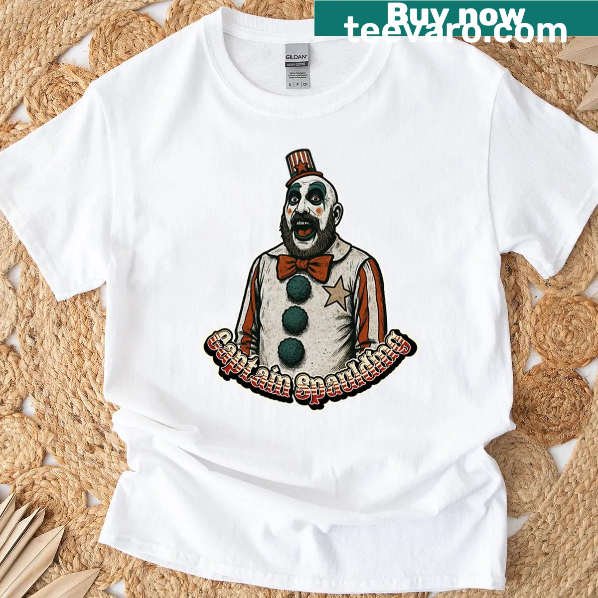 Captain Spaulding graphic T-shirt with vintage design — on a men's t-shirt