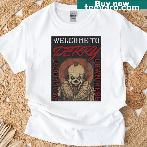 Vintage design featuring elements from the horror movie 'It'