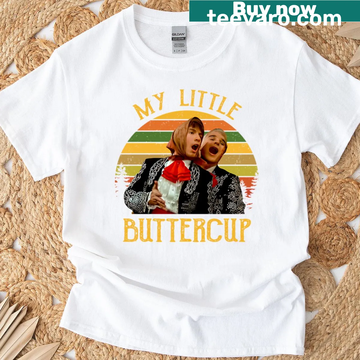 Oversized vintage My Little Buttercup t-shirt with playful design — on a men's t-shirt