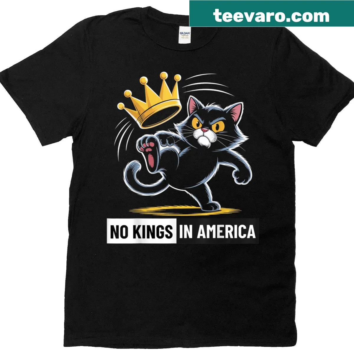 Typographic design with the phrase 'We The People No Kings' on T-shirt — on a men's t-shirt