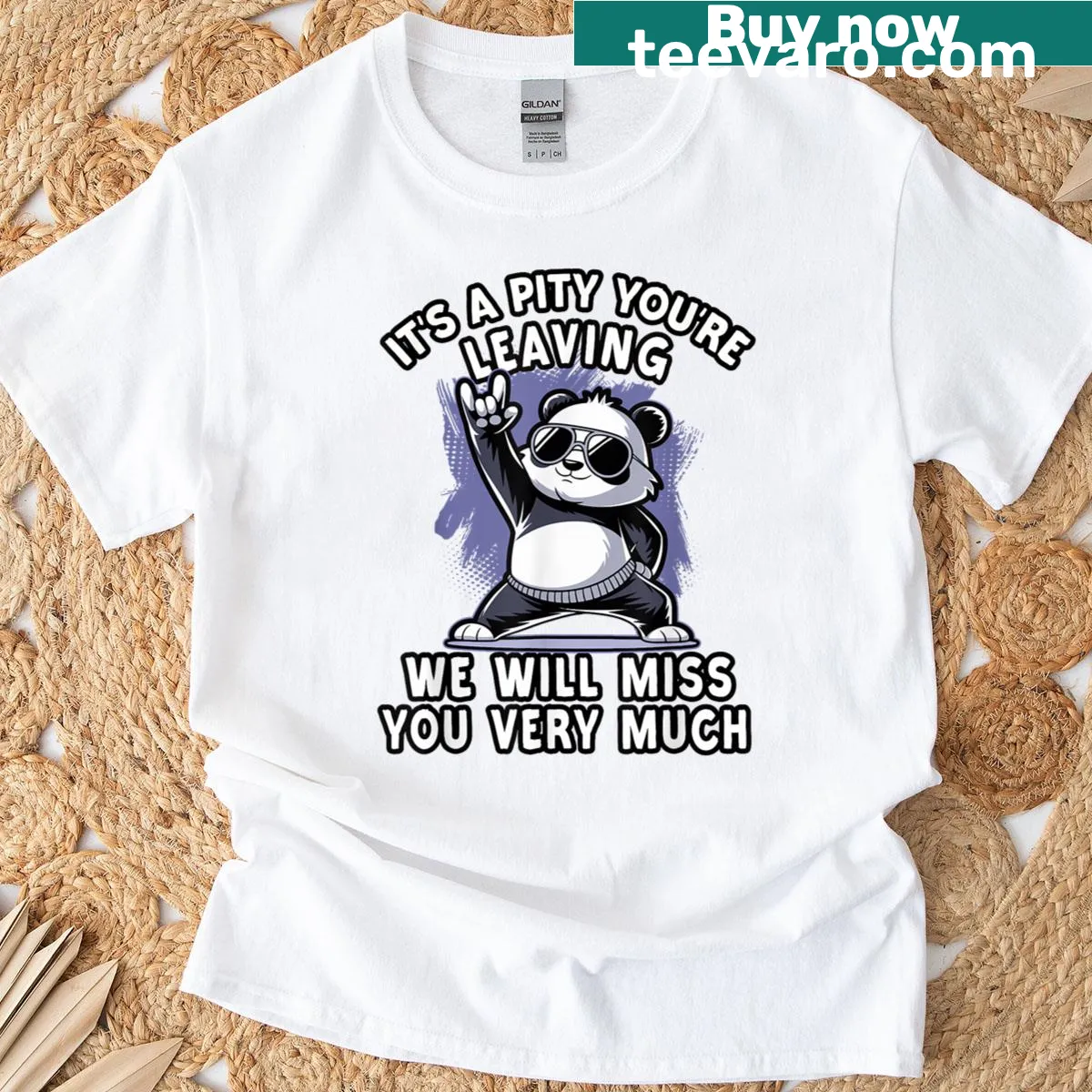 Funny farewell coworker t-shirt with humorous sendoff message — on a men's t-shirt