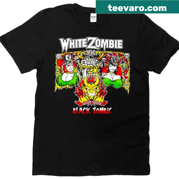 Grunge aesthetic t-shirt featuring the White Zombie logo and design