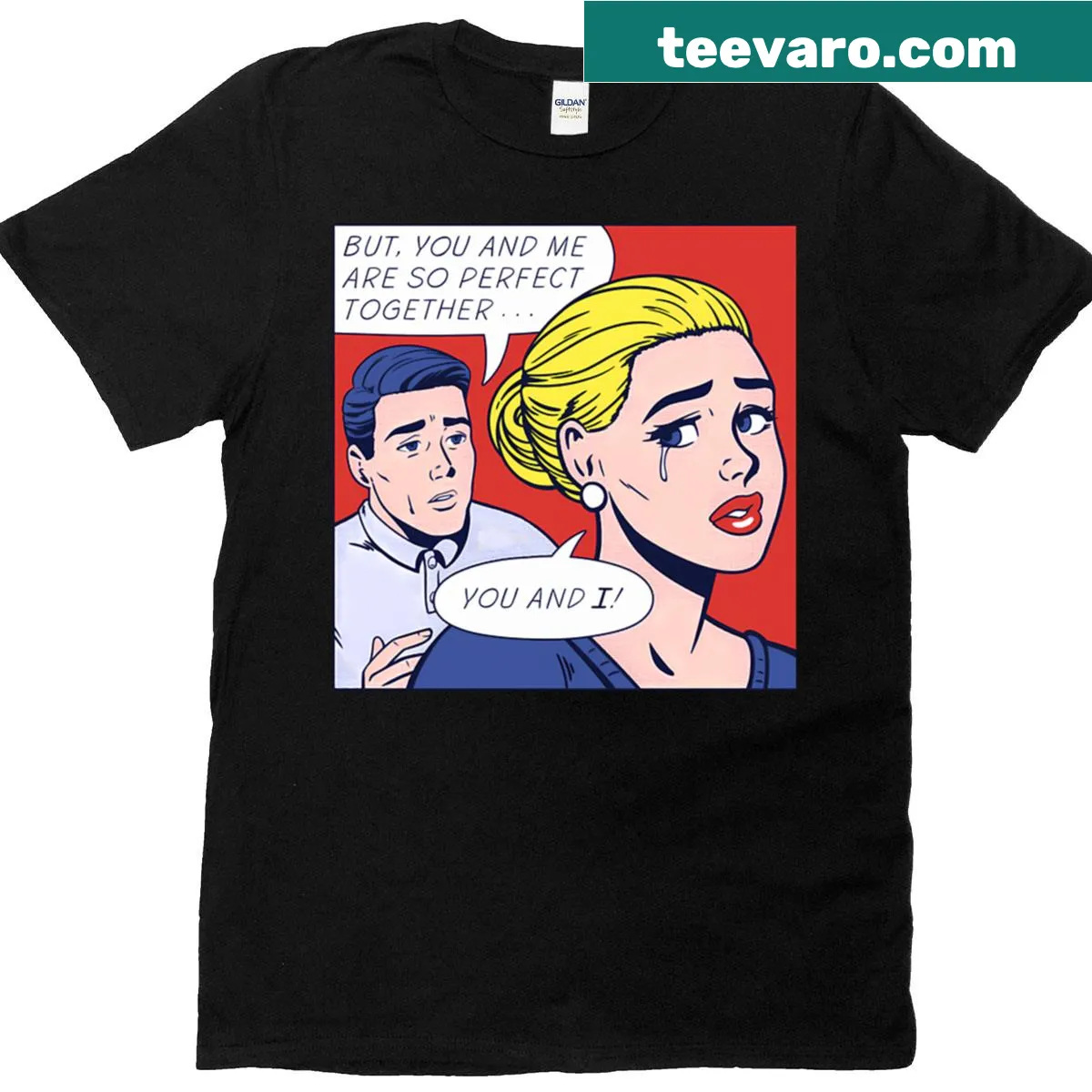 Minimalist t-shirt with typography 'You And Popart' — on a men's t-shirt