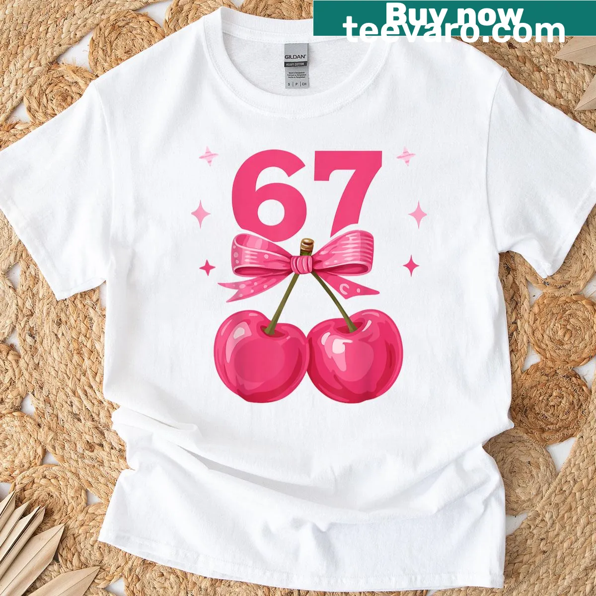 Retro T-shirt with 'Cherry Confidence' design in cute style — on a men's t-shirt