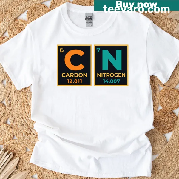 Retro teacher tee featuring a funny periodic table with memes