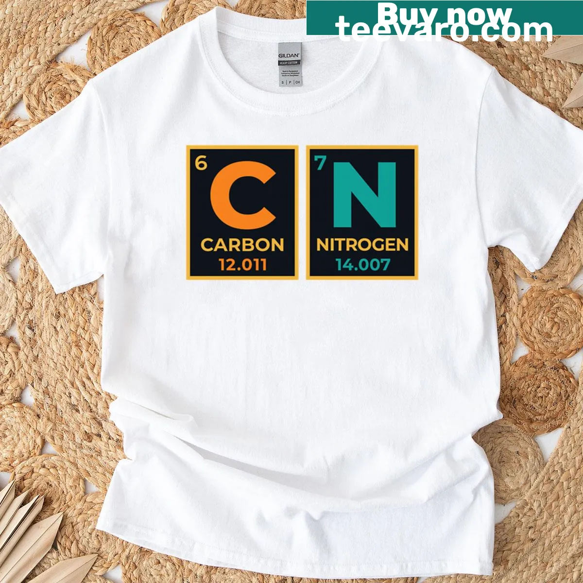 Retro teacher tee featuring a funny periodic table with memes — on a men's t-shirt