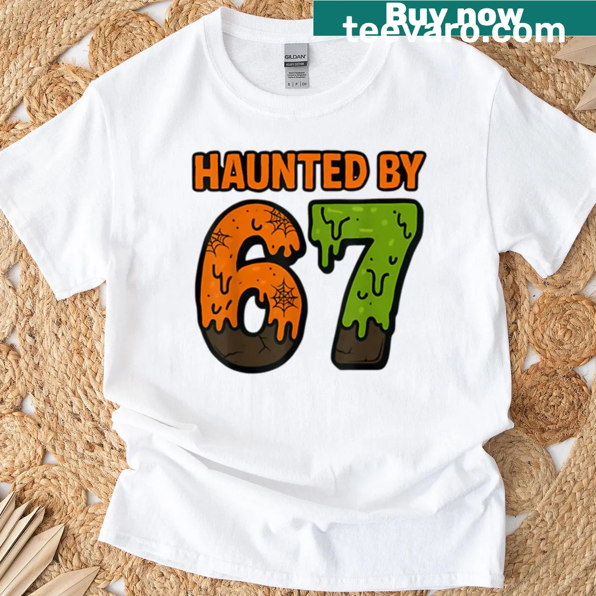 Spooky Halloween T-shirt with meme graphics — on a men's t-shirt