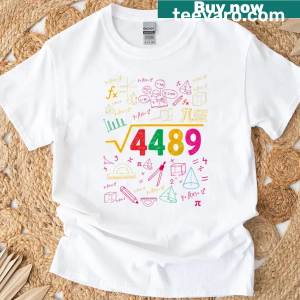 Funny T-shirt for math teachers with meme and math reference.