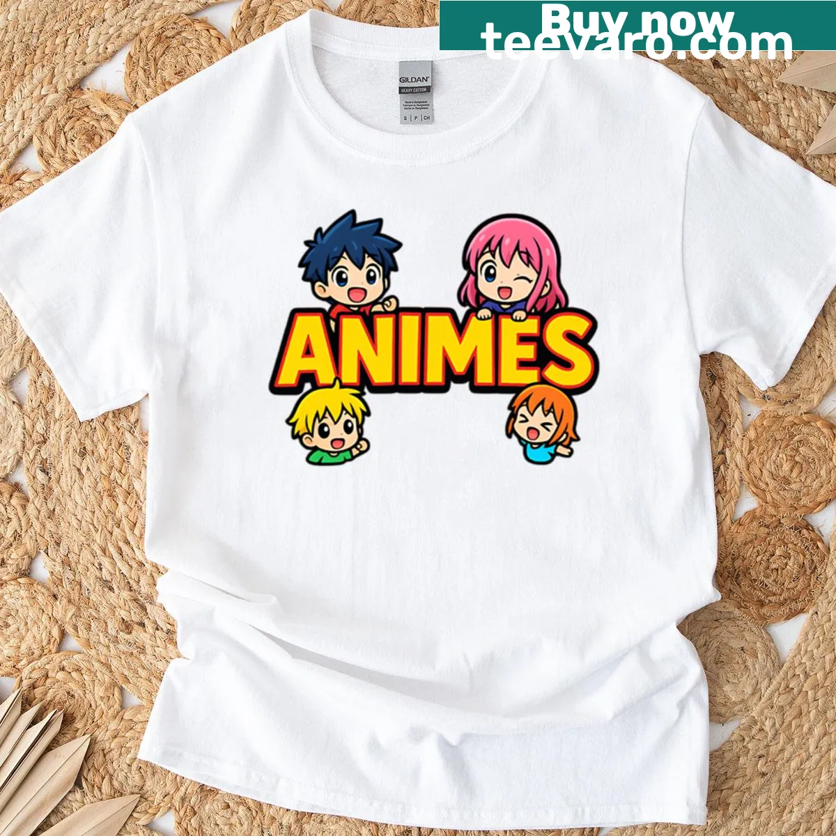 Fun anime-themed graphic T-shirt — on a men's t-shirt