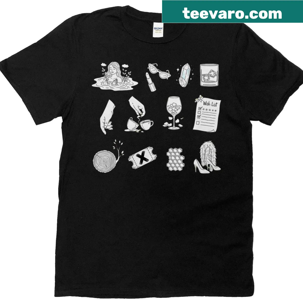 Minimalist aesthetic outline illustration t-shirt — on a men's t-shirt