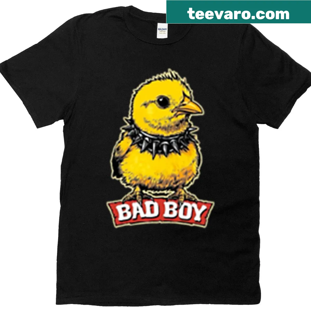 Cartoon baby bird with punk style in a cute design. — on a men's t-shirt