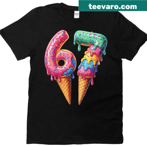 T-shirt featuring a cute ice cream cone designed as a baseball