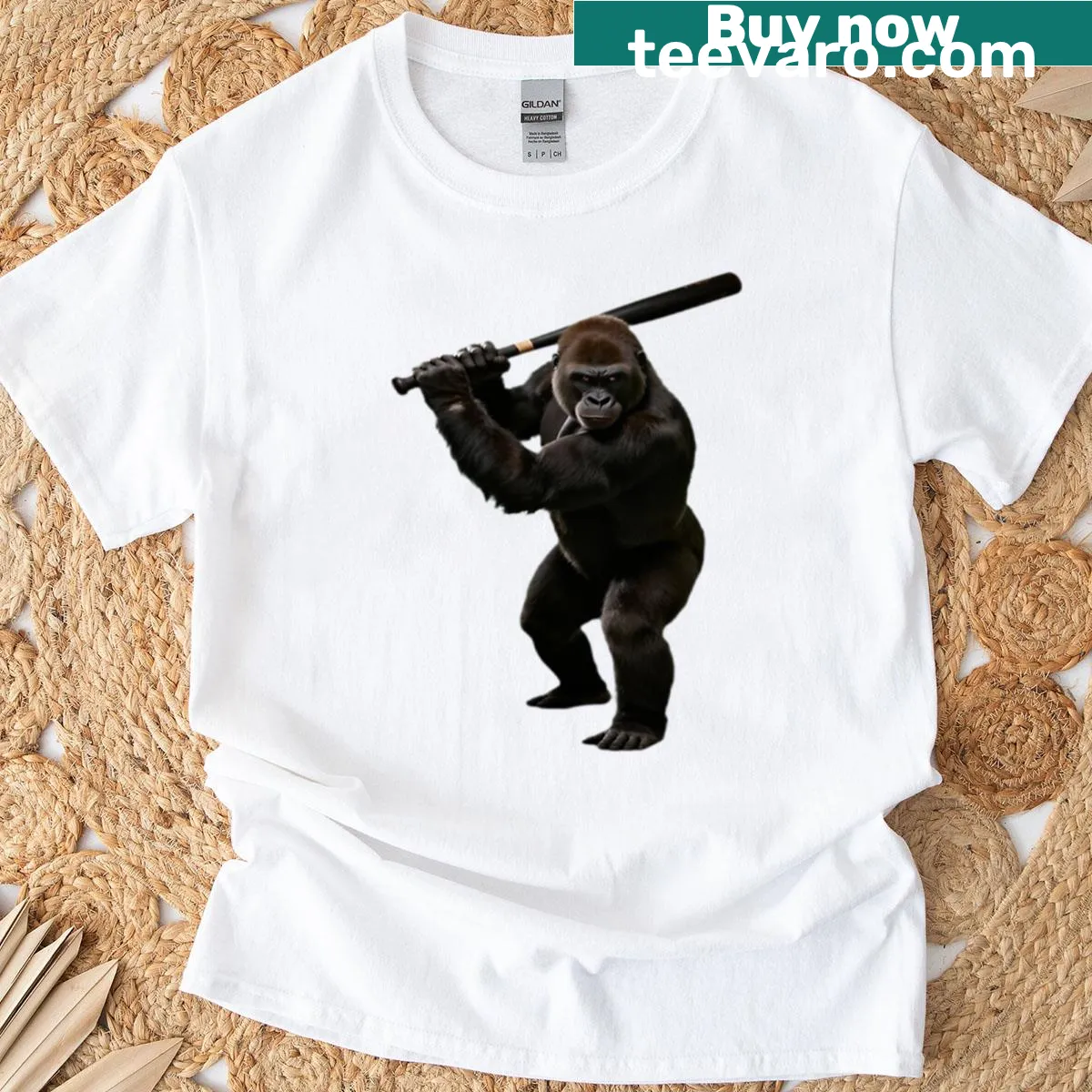Illustrative Bigfoot and gorilla design celebrating legends — on a men's t-shirt