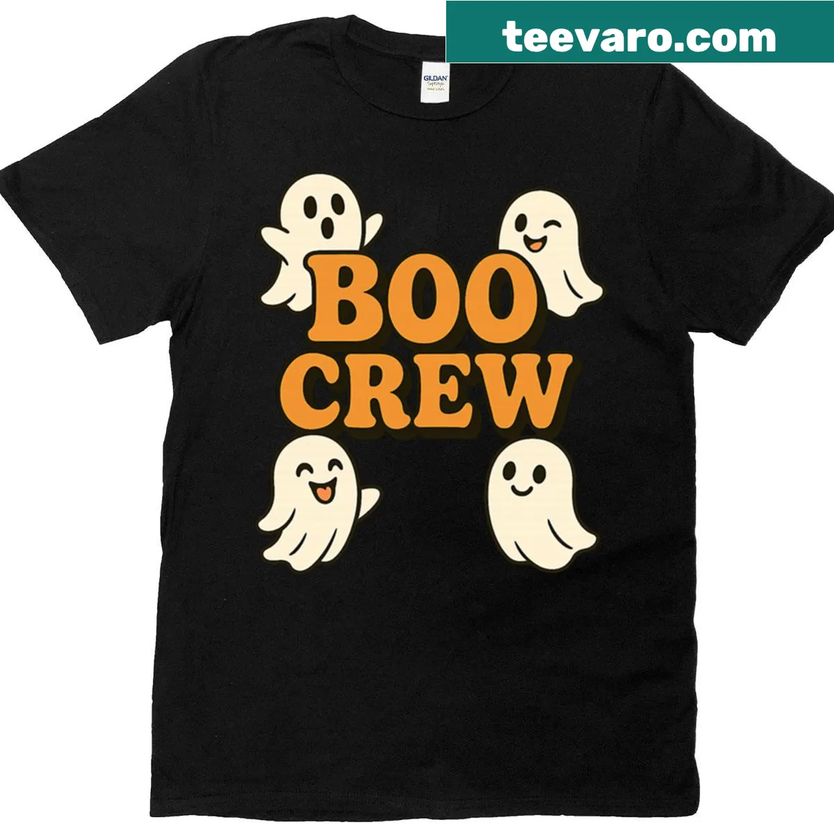 Halloween-themed active t-shirt featuring a fun 'Boo Crew' graphic — on a men's t-shirt