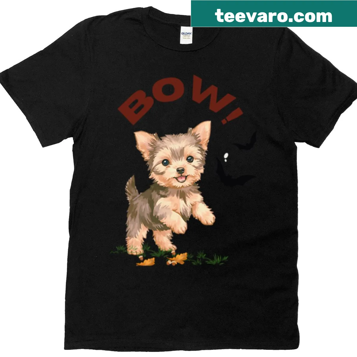 Cartoon puppy in Halloween attire on a T-shirt — on a men's t-shirt