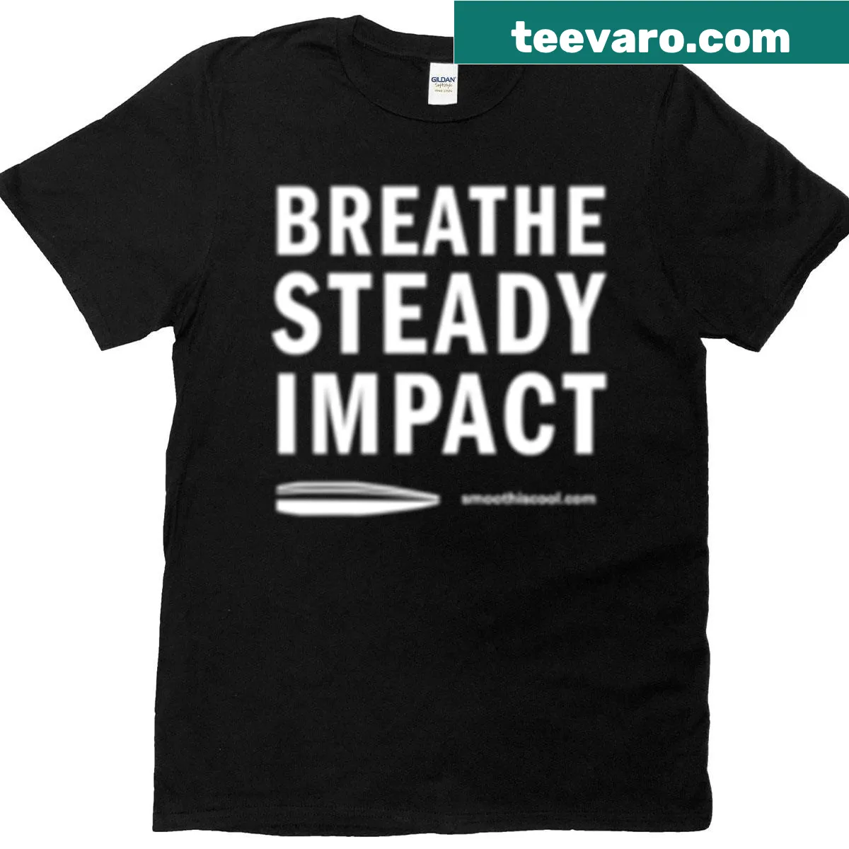 T-shirt with an inspirational phrase printed in white about breathing — on a men's t-shirt