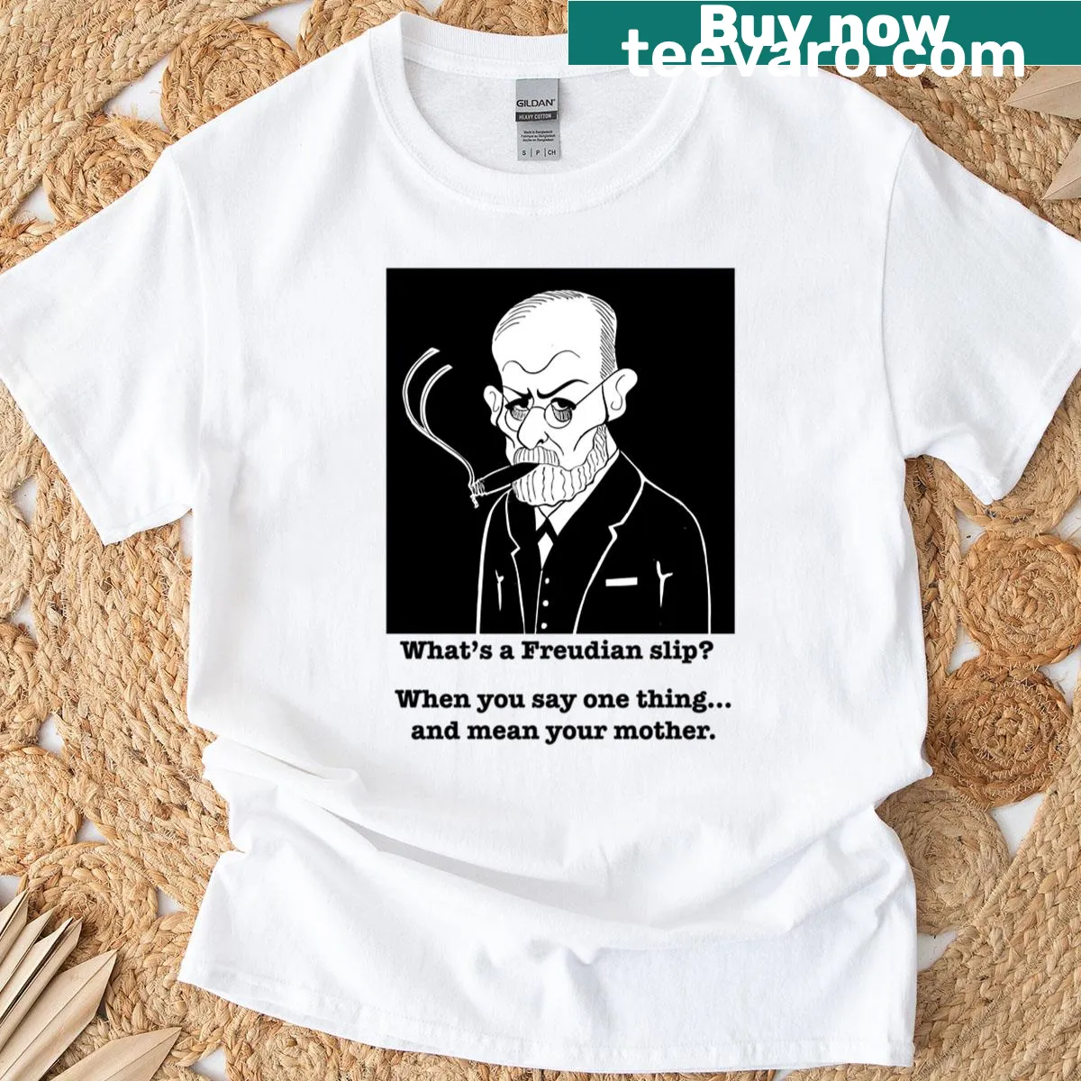 Illustration of Buddy Holly on a retro-style t-shirt — on a men's t-shirt