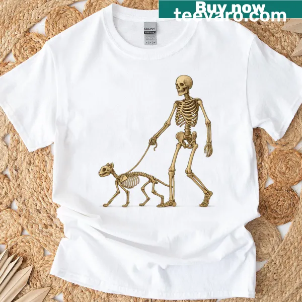 Text design Cat Walkies on an oversized t-shirt