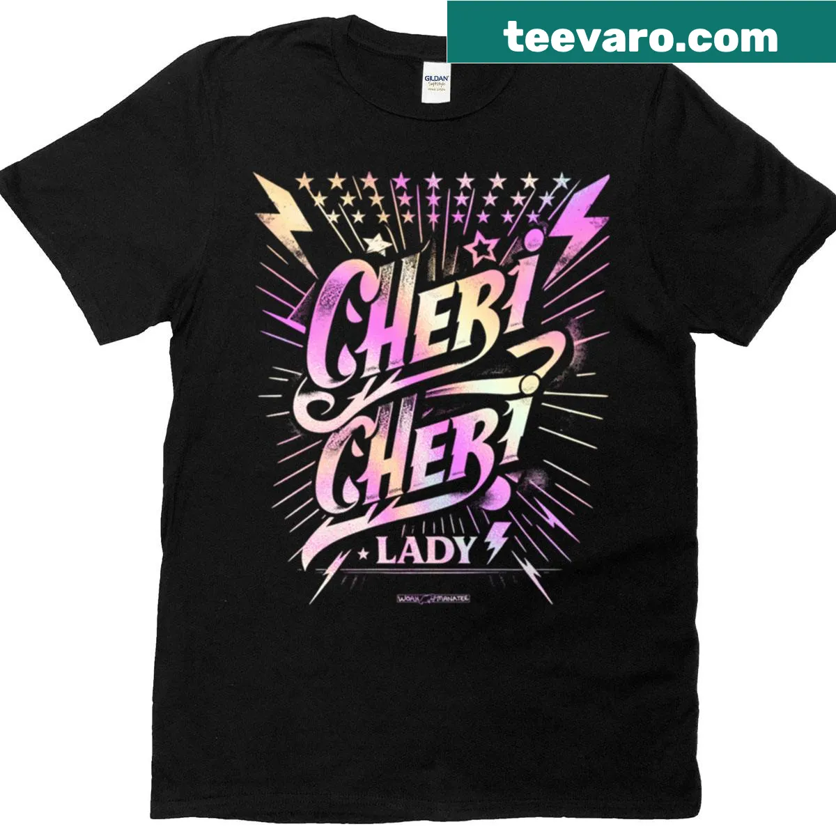 Typography T-shirt featuring the word 'Cheri' elegantly styled — on a men's t-shirt