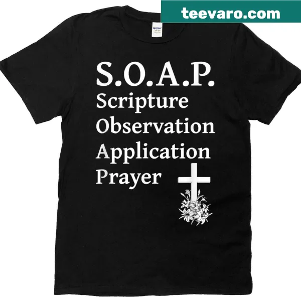 Christian-themed T-shirt featuring scripture and prayer design