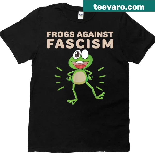 Cartoon frog activist design on a t-shirt