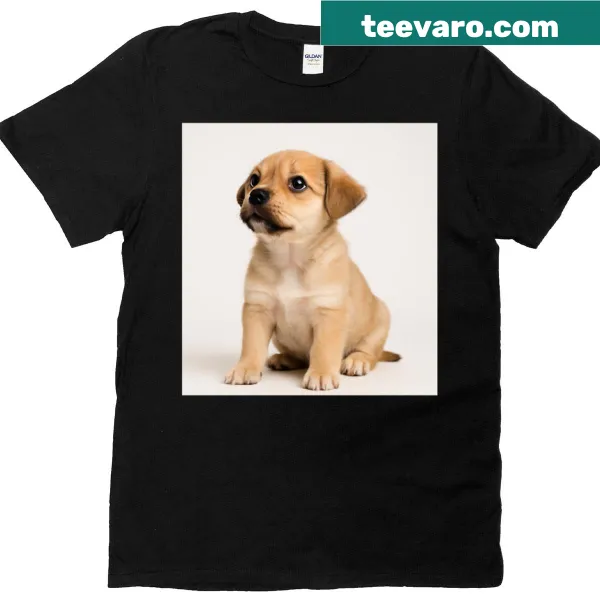 Cute puppy illustration on a soft background T-shirt