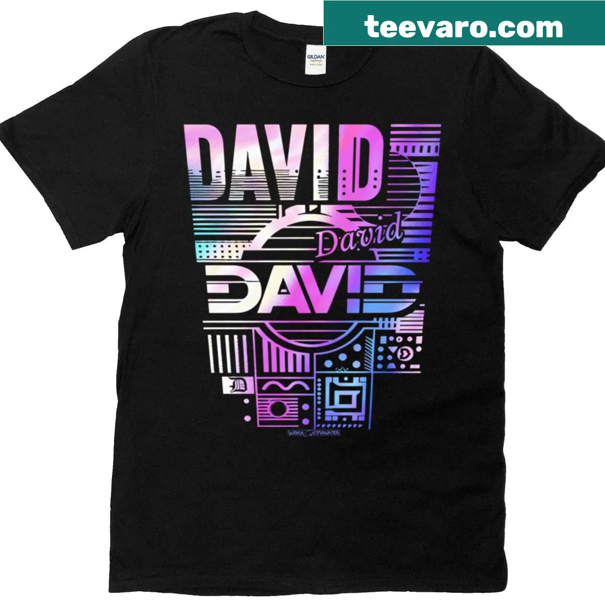 Personalized T-shirt featuring the name David — on a men's t-shirt