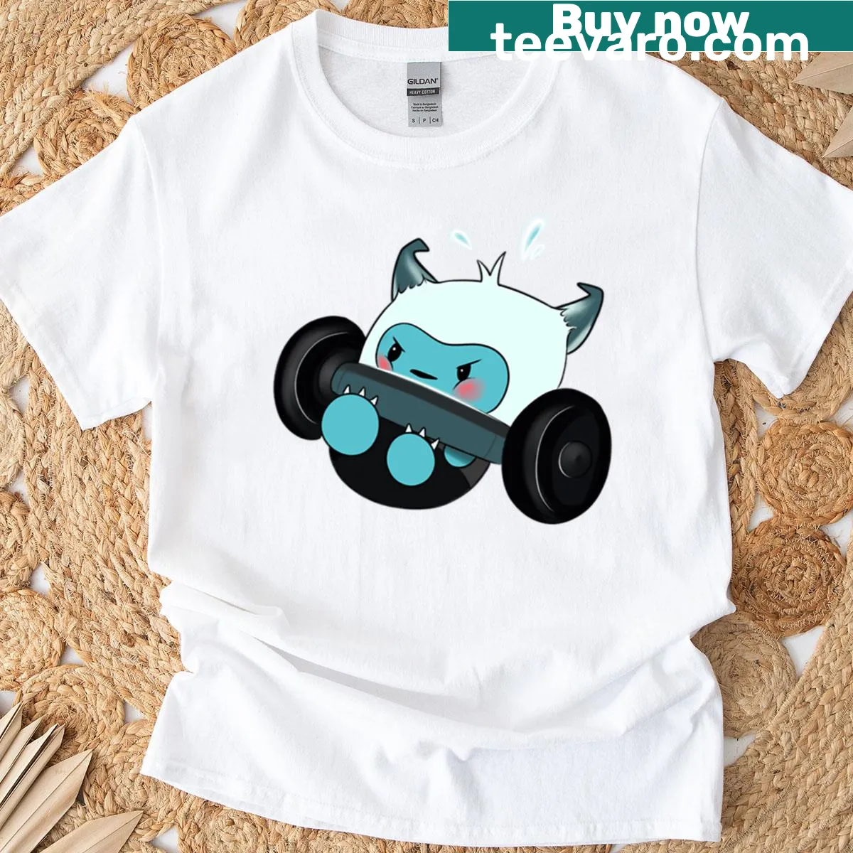 Playful t-shirt with 'Dotties Gym Time' design for fitness lovers — on a men's t-shirt