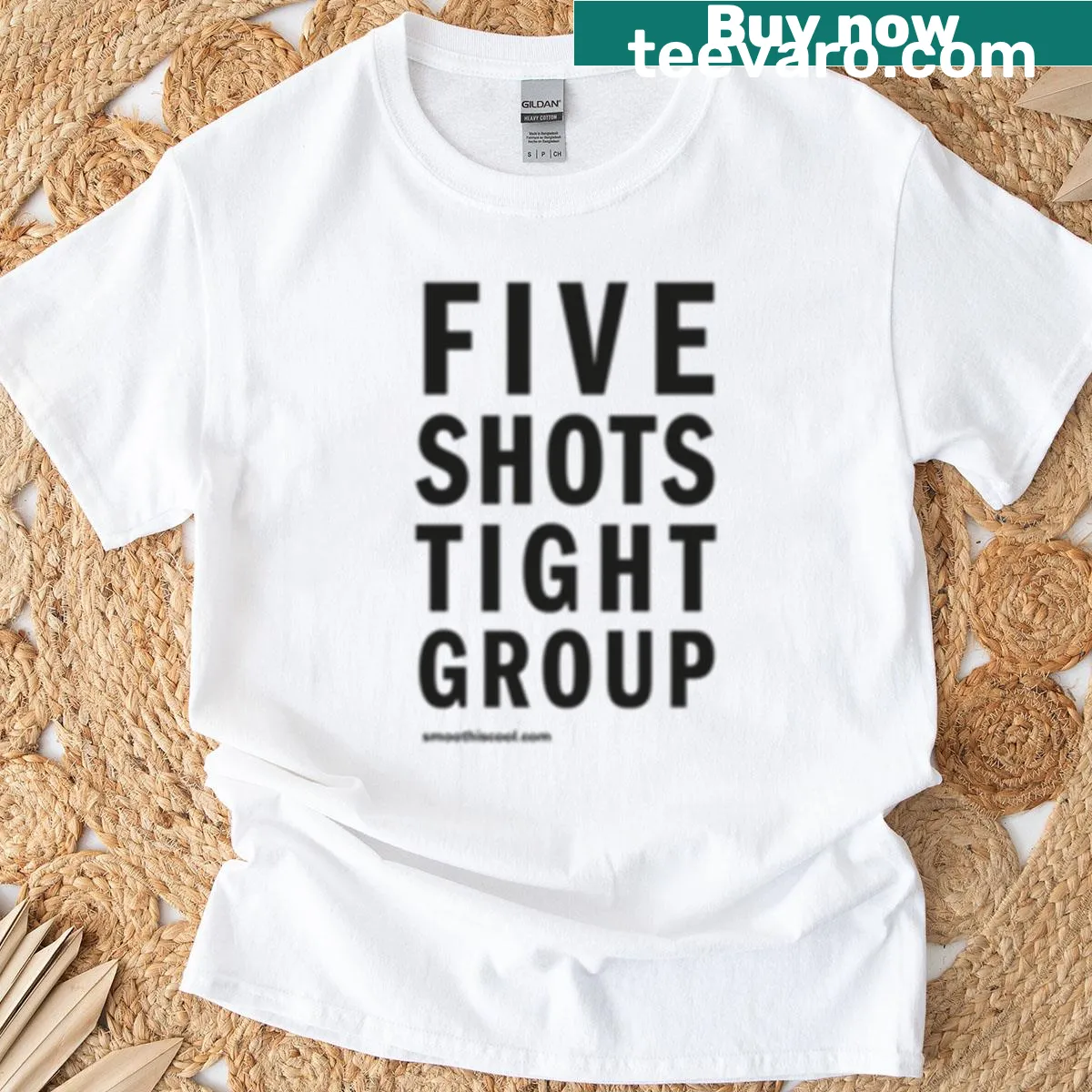 Sports-themed T-shirt featuring five shots graphic in black ink — on a men's t-shirt