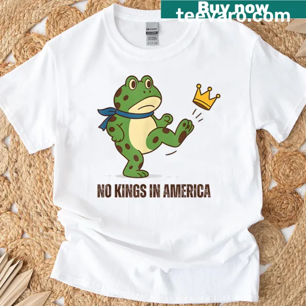 Frog design with a protest message on a T-shirt.