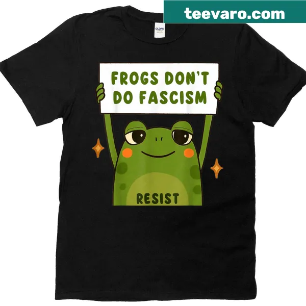 Frogs illustration with 'Frogs Against Fascism' text