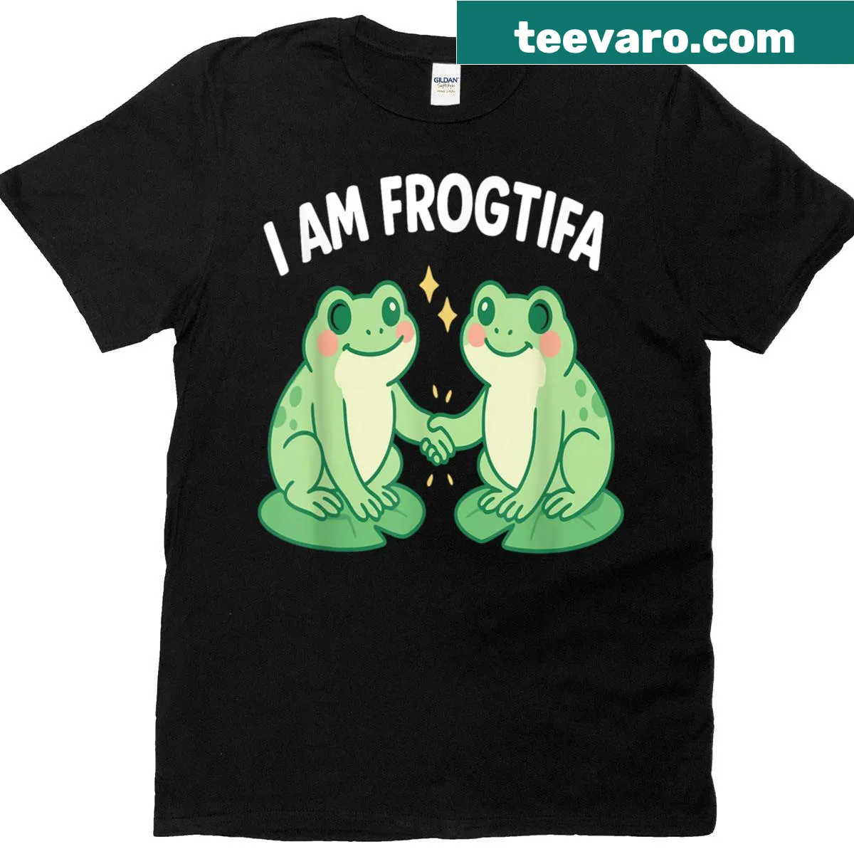 Cartoon frog exercising in a humorous fitness-themed design — on a men's t-shirt