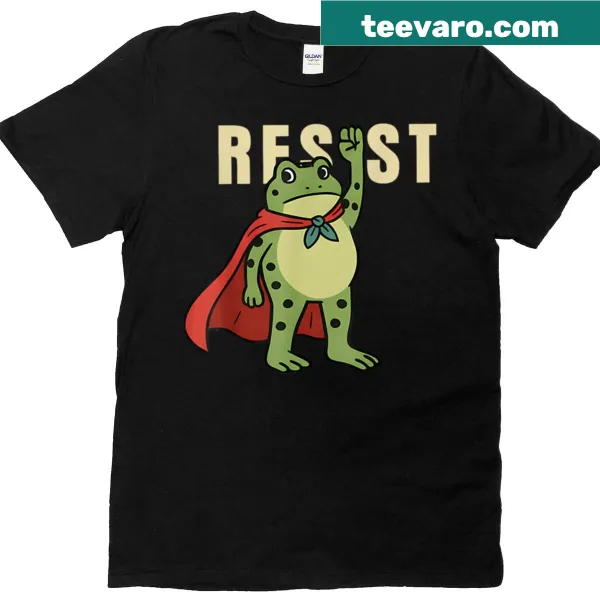 Cartoon frogs protesting against fascism t-shirt