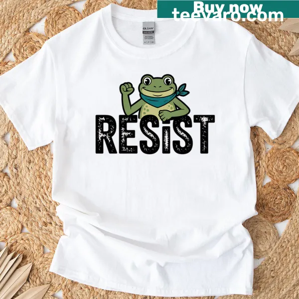 Funny frog resist graphic T-shirt with humorous text