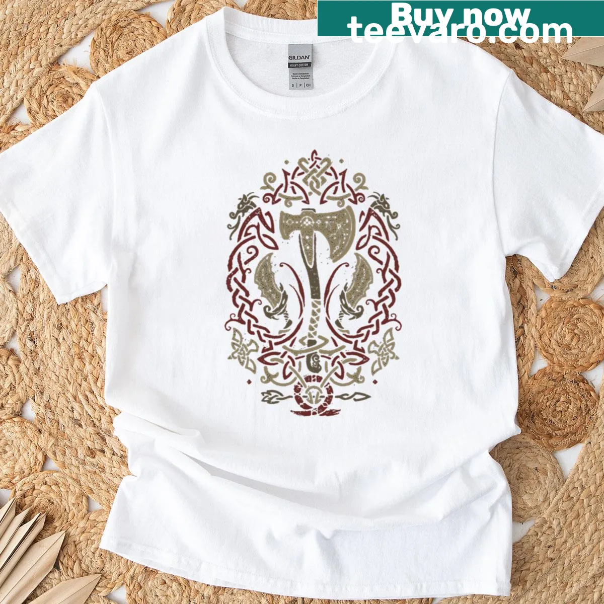 T-shirt featuring the God of War Leviathan design — on a men's t-shirt