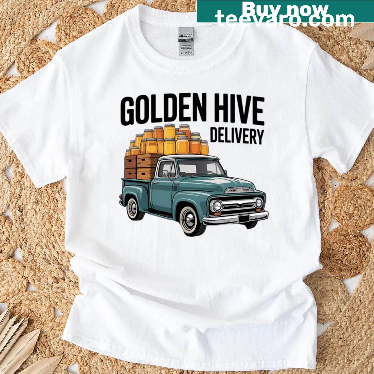Whimsical bee-themed t-shirt celebrating nature and honey — on a men's t-shirt