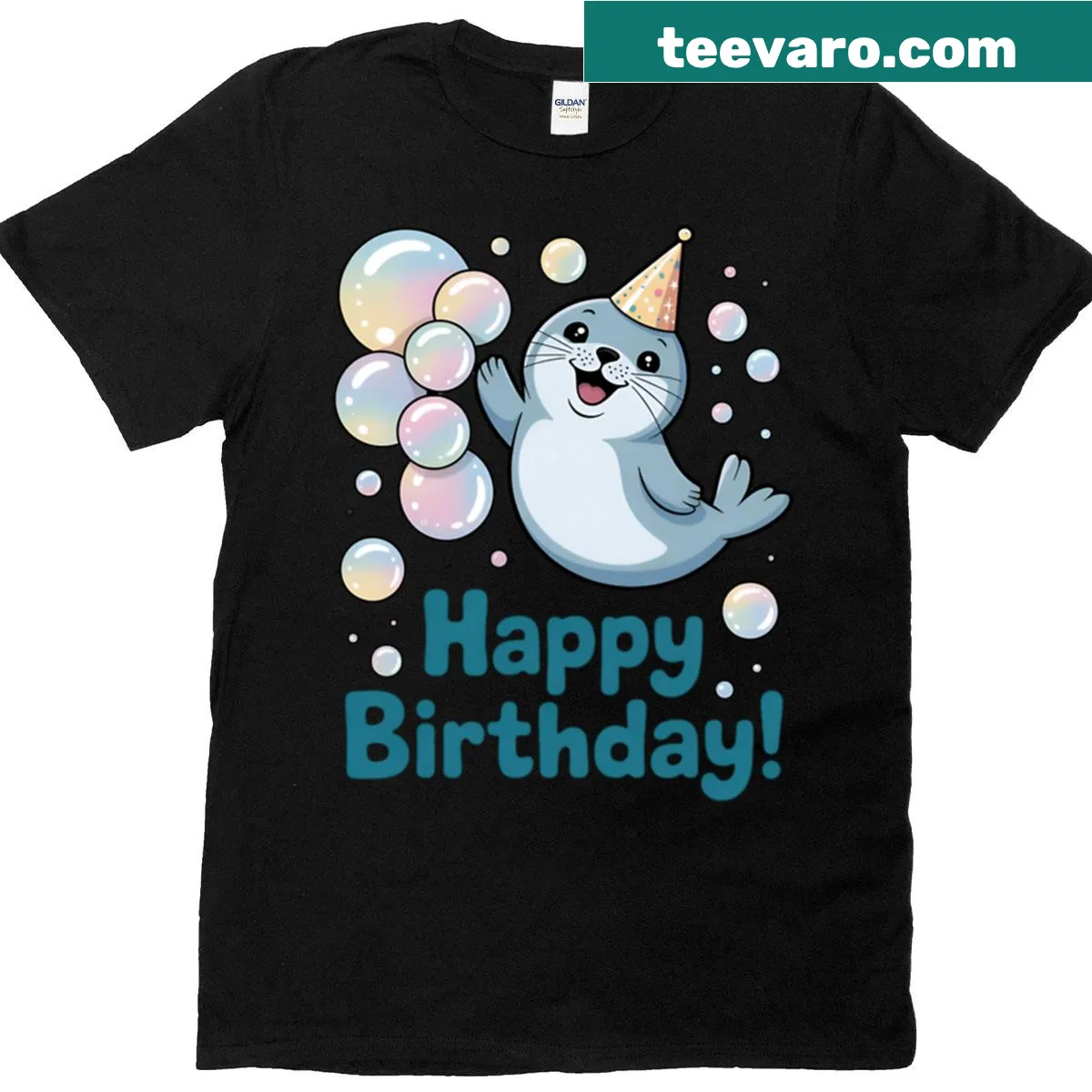 Playful otter illustration for a whimsical birthday celebration — on a men's t-shirt